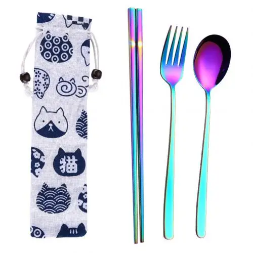 Multicolor 3pcs Новое поступление 3/5 шт Портативный одноразовая посуда набор палочки дозирующая детская ложка для ложки соломка вилка столовые приборы - Цвет: Multicolor 3pcs