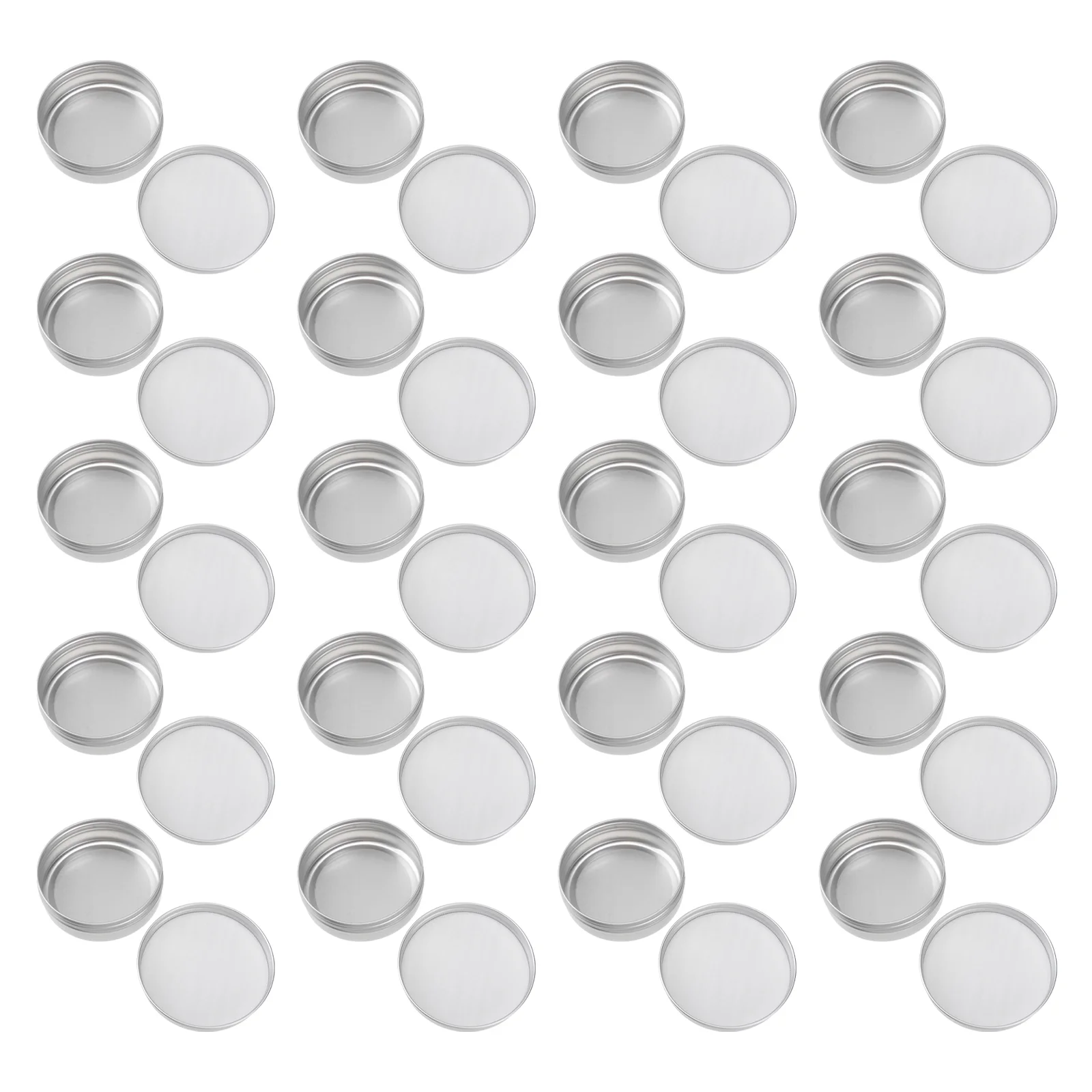 

20Pcs 100ml Round Shaped Aluminum Jars Empty Makeup Cream Containers White