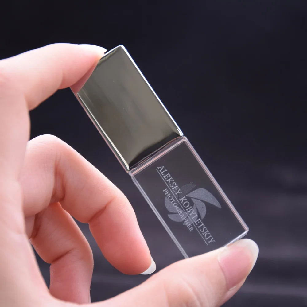 (10 бесплатных логотипов) изысканный кристалл + коробка USB флэш-накопитель 4 ГБ 8 16 32