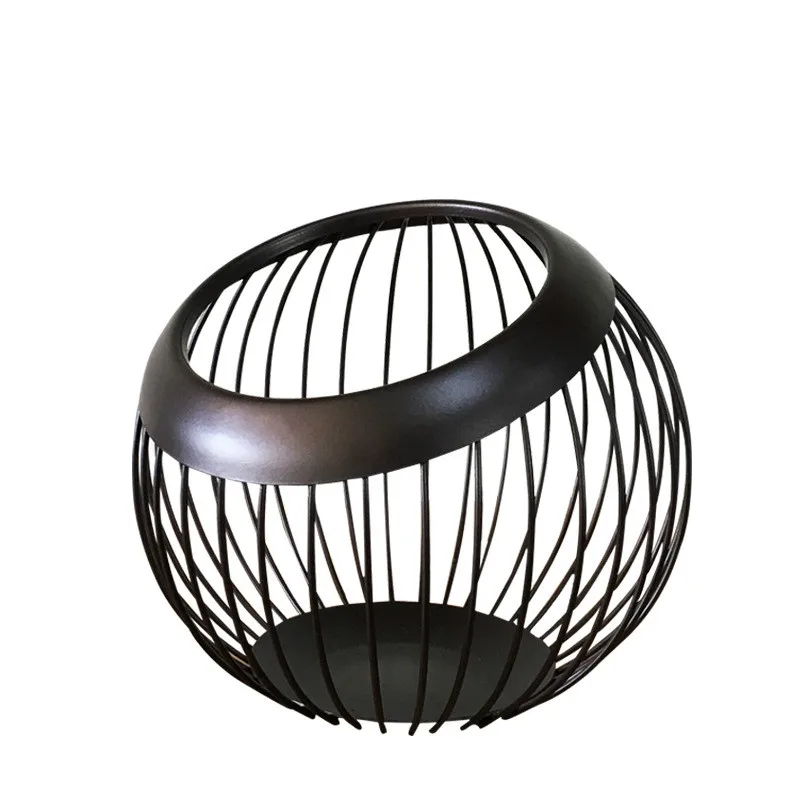

Home Wrought Iron Fruit Basket Fruit Plate Creative Living Room Household Drain Fruit Basket Simple Modern Dried Fruit Bowl