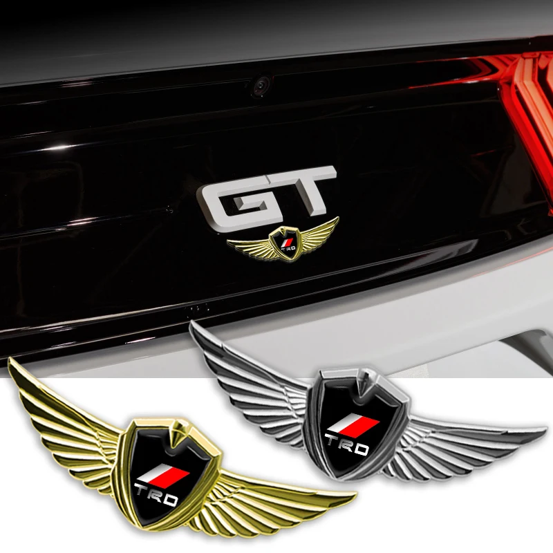 

1pcs New Car Badge Metal Wings Body Decoration Sticker For Toyota TRD Logo Corolla Chr Avensis Yaris Camry Racing Car styling
