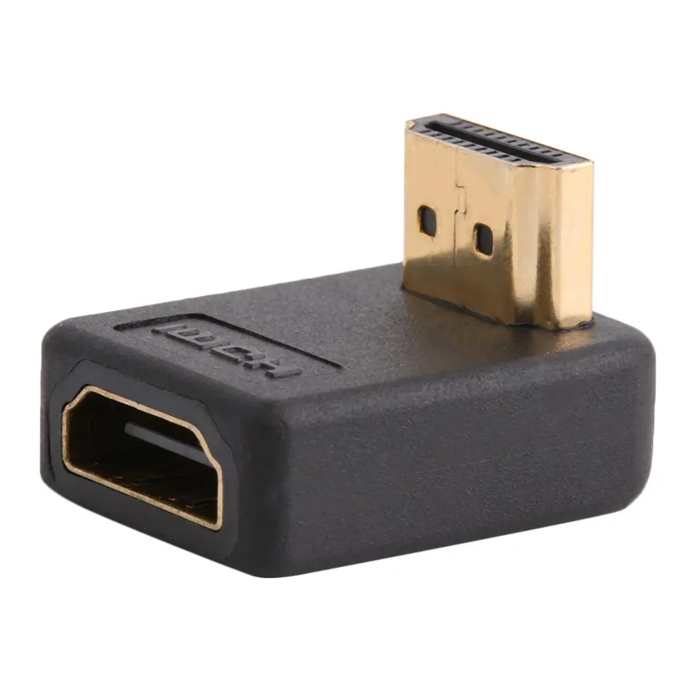 90 градусов HDMI A папа-мама адаптер с прямым углом расширения конвертер Поддержка