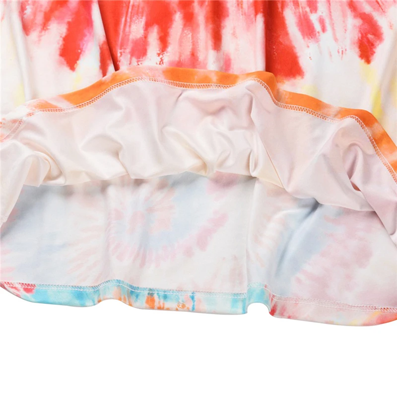 

Women Cozy Dress Sleeveless Loose Colorful Printing and Dyeing Ankle Long Casual Maxi Dress V-Neck Beach Dress