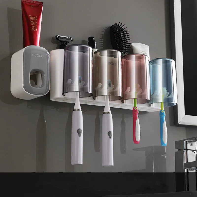 

Bathroom cup holder toothbrush rack free punching mouthwash cups brushing cup wall-mounted bathroom wall-mounted storage box