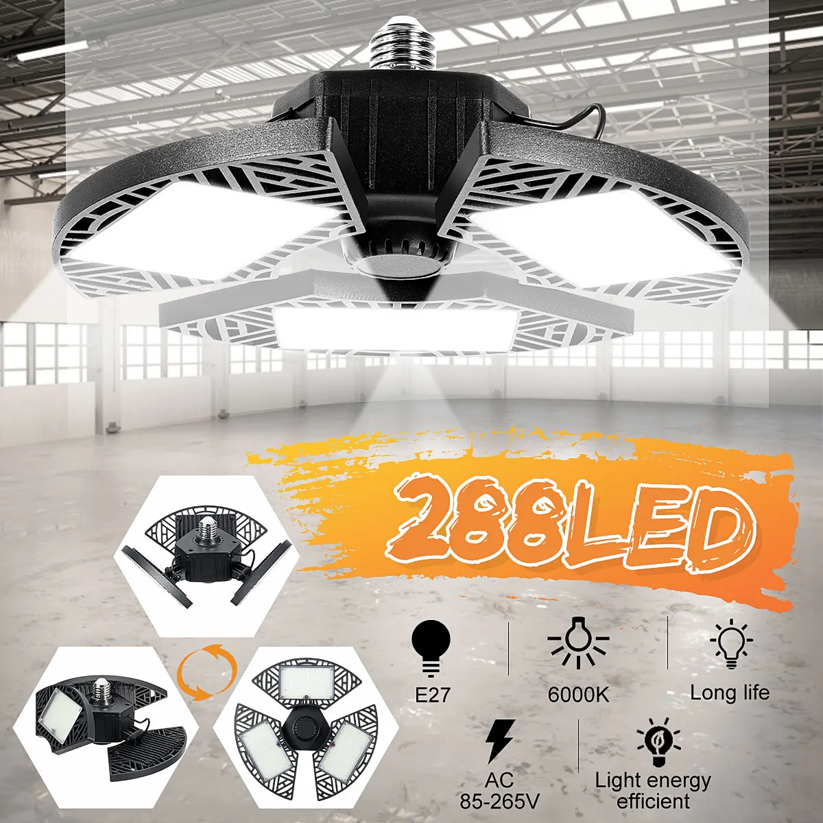 

120W Super Bright Industrial Lighting E27 Led Garage Light Lamp 6500LM AC85-265V 2835 Led High Bay Industrial Lamp for Workshop