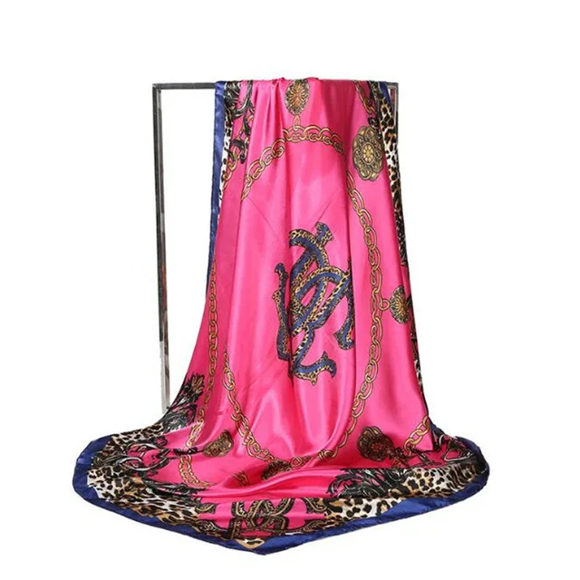 Шелковый шарф для женщин Европейский Леопардовый принт квадратный платок шарфы