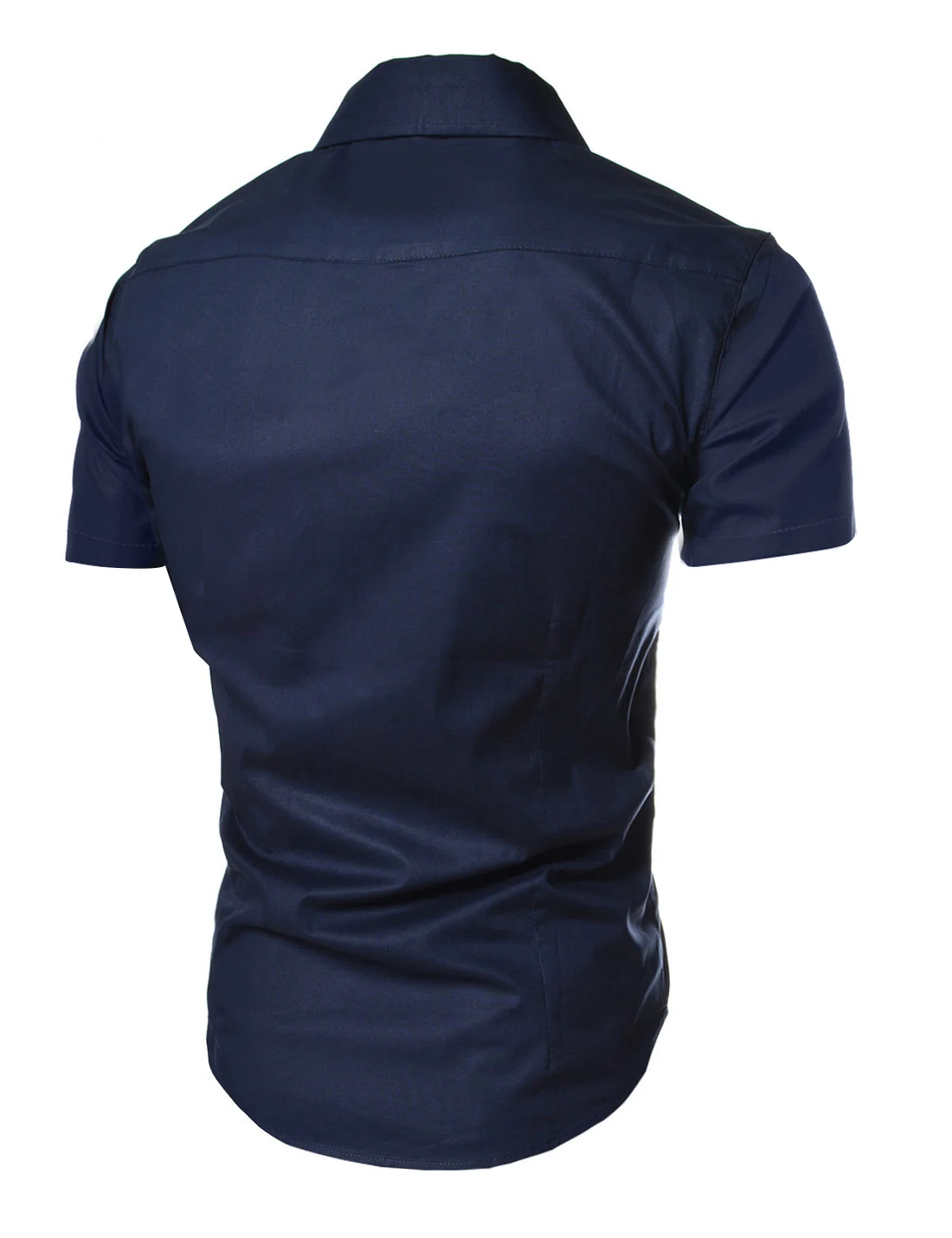 Классический Цвет одинаковая рубашка мужской повседневный узкий короткий рукав