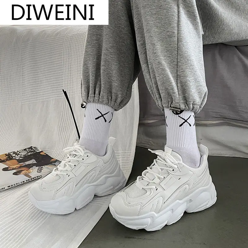 

Women's Thick-soled Non-slip Sneakers Fashion New Women's Casual Comfortable Dad Shoes Running Shoes Women's Vulcanized Shoes