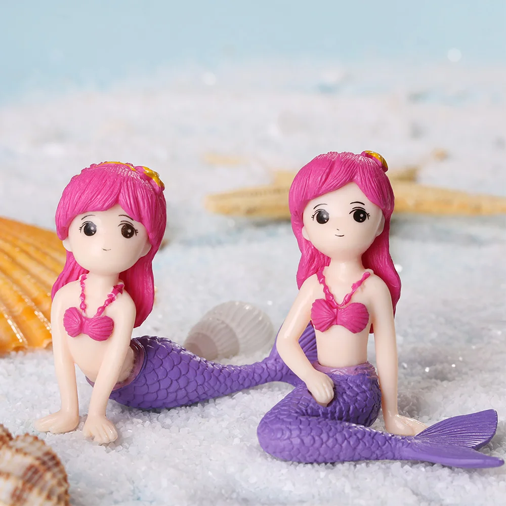 Русалка DIY микро Пейзаж Аквариум миниатюрные фигурки красота торт ключи