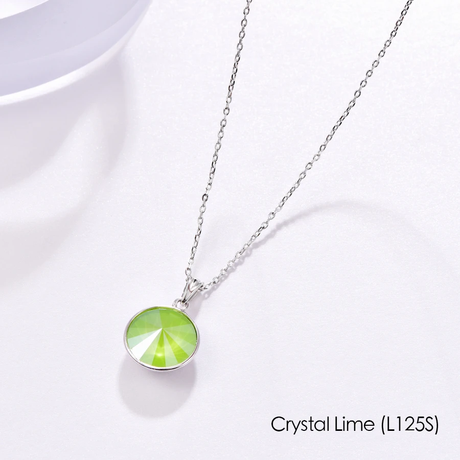 Ожерелье с кристаллами Swarovski, новая мода, круглый камень Bella RIVOLI, ожерелье с кулоном для женщин, элегантные вечерние ювелирные изделия на свадьбу - Окраска металла: L125S