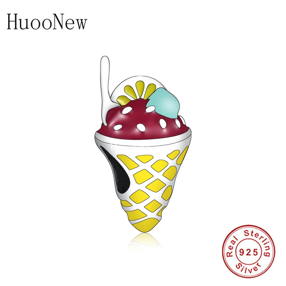 

Yellow Ice Cream Charms Fit Bracelet Necklace 925 Sterling Silver Strawberry Bead Jewellery Birthday Mum Wife Girlfriend Gifts