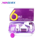 DRS 6 в 1 Дерма ролик микроиглы наборы Уход За Кожей Микро-Needling борода ролик для лица дермароллер для тела мезотерапия