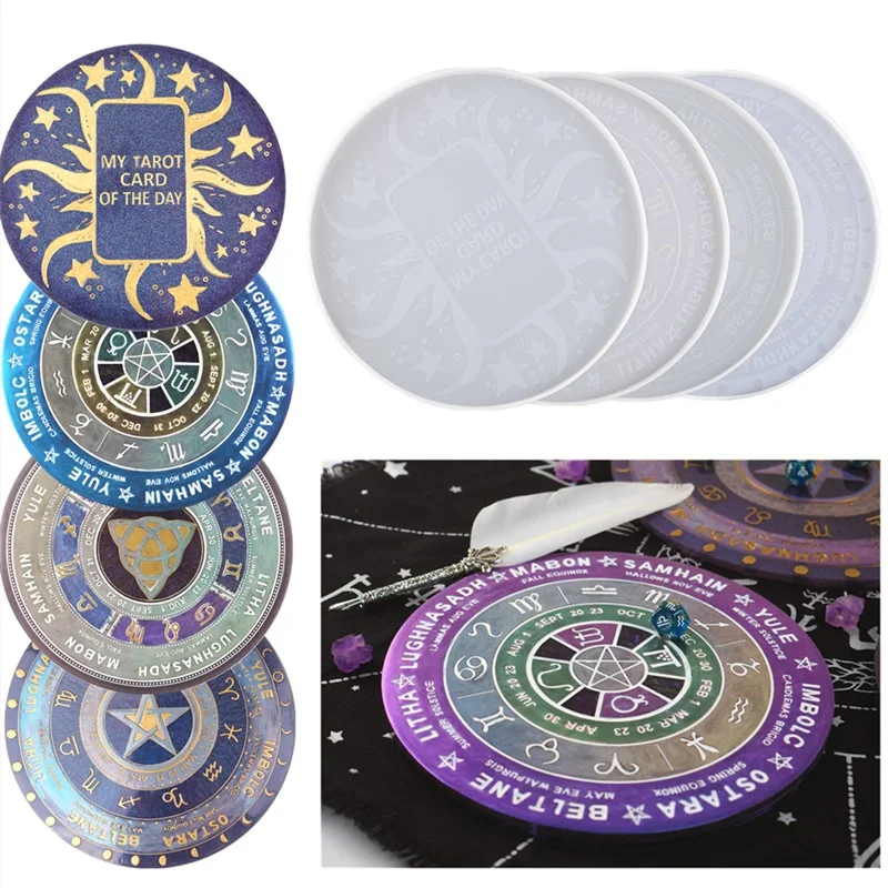 

DIY Crystal Epoxy Epoxy Constellation Board Tarot Card Mirror Silicone Mold Divination Occult Resin Epoxy Pouring Mold