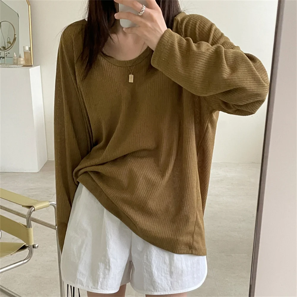 

Футболка Alien Kitty Женская Солнцезащитная с длинным рукавом, Мягкая Повседневная рубашка из хлопка и льна, универсальная сорочка в офисном сти...