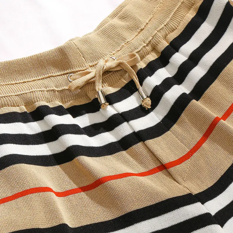 

2021 knitted ice silk pant shorts wide leg pants leisure sports pants for boys and girls