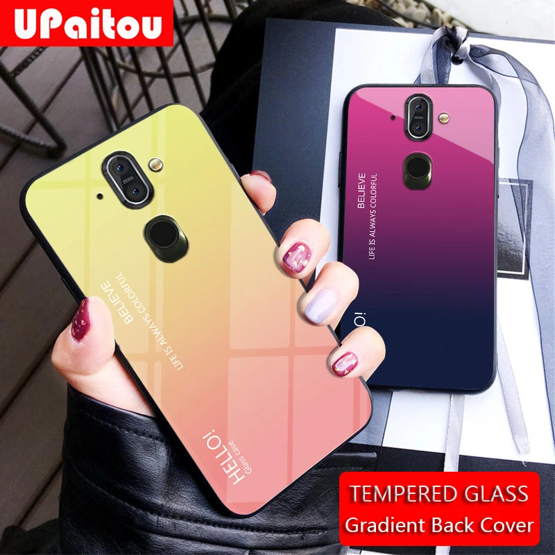 UPaitou для Nokia 7 1 6 3 Plus X6 X3 8 Sirocco полный Чехол из закаленного стекла NOKIA TPU Edge + 9H