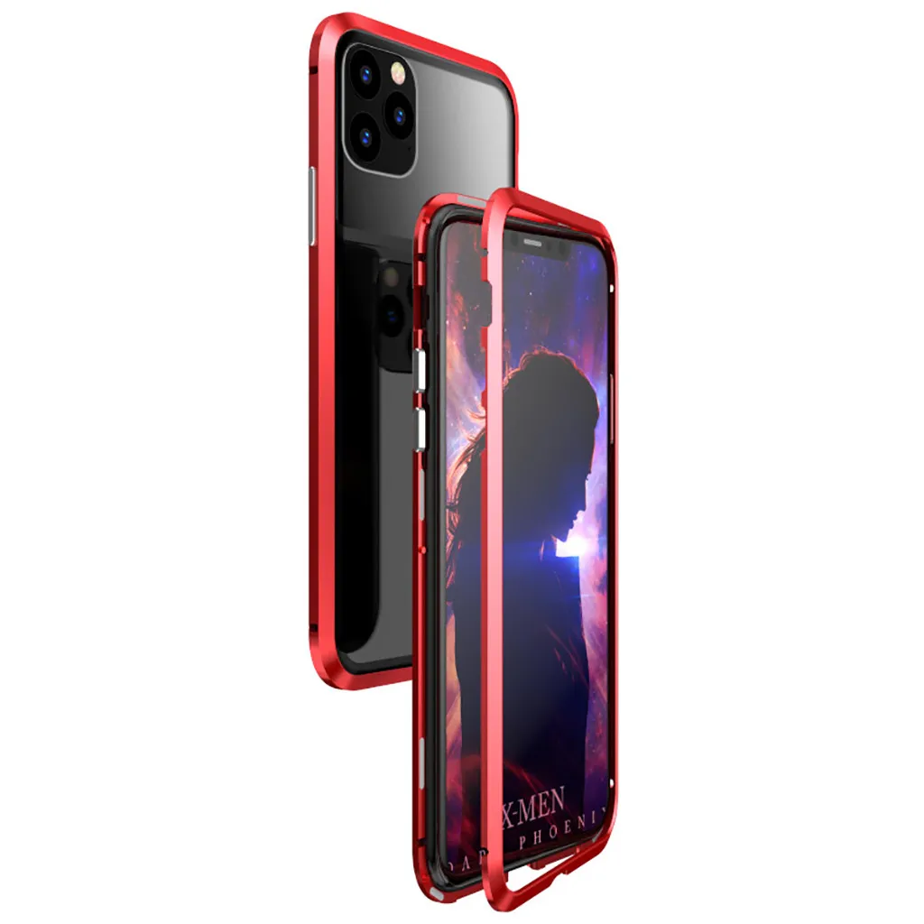 Магнитный металлический чехол-бампер для iPhone 11 11 Pro 11 Pro Max, односторонний стеклянный защитный чехол для iPhone 11 Pro 919#2