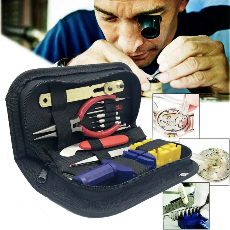 

16pcs Watch Repair Tool Kit Link Remover Spring Bar Tool Case Opener Set New US