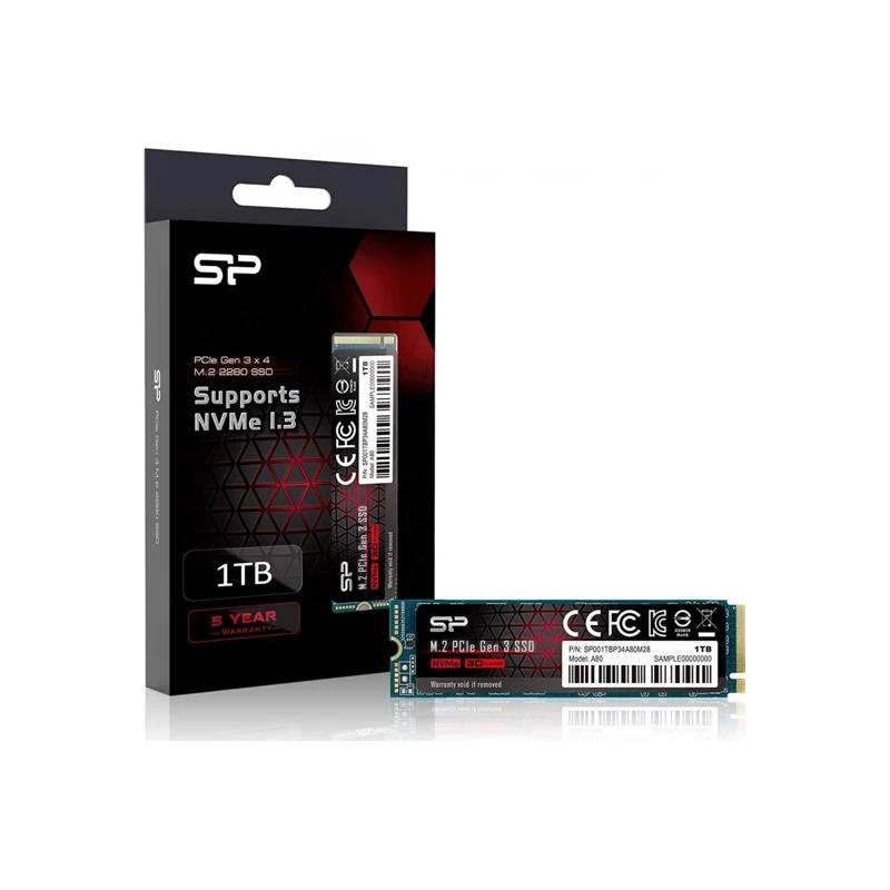 Твердотельный накопитель Silicon Power A80 SP001TBP34A80M28 SSD M.2 1.0Tb PCI Ex4|Внутренние
