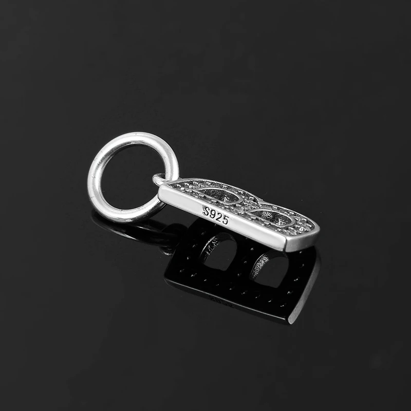 Модные алфавитные хрустальные бусины с буквой B из стерлингового серебра 925 пробы