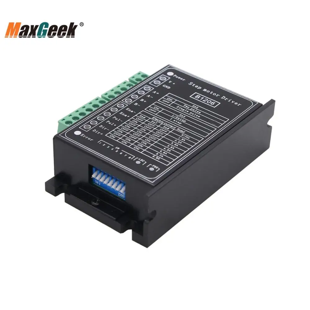 

Maxgeek B1206 Stepper Half Step Driver 2-phase Stepper Motor Driver Supply Voltage 120V 6A