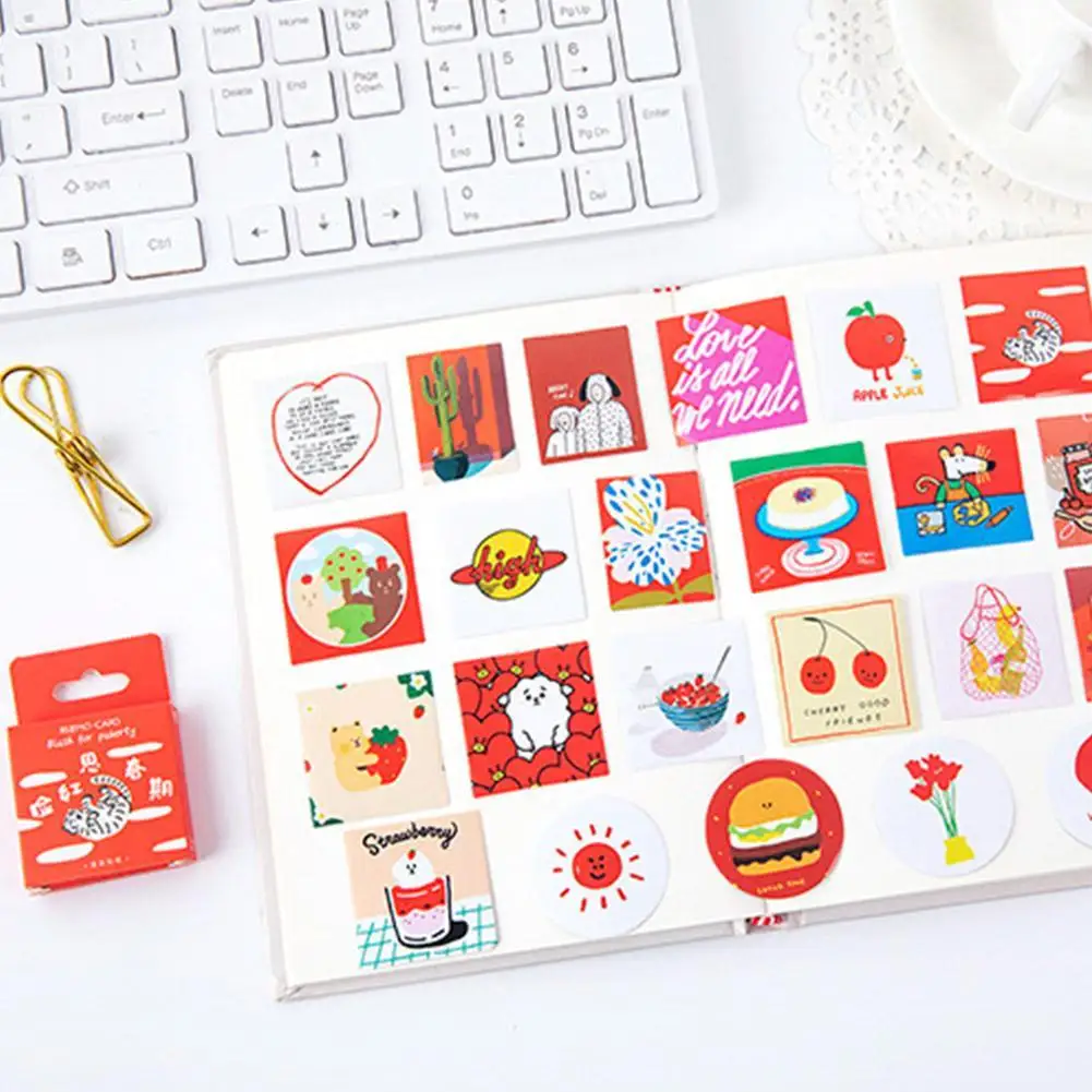 

46Pcs/set Kawaii Avocado Stickers Scrapbooking Modern brand style Rainbow Stationery Lovely quality minimalist Animal new h O2A5