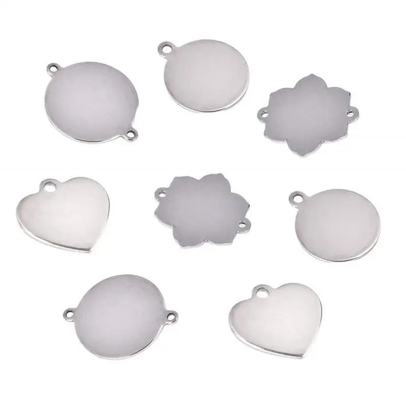10 шт./лот Подвеска из нержавеющей стали круглые пустые гладкие Подвески для