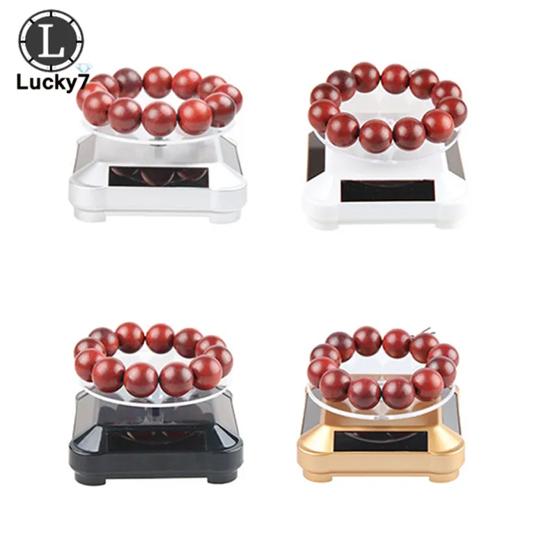 Солнечная Витрина 360 поворотный стол вращающиеся ювелирные часы Кольцо телефон