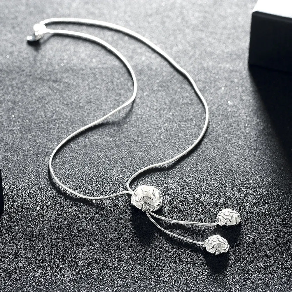 

Classic Rose flower 925 sterling Silver necklace bracelet earrings Jewelry set for women elegant Party wedding Christmas gifts