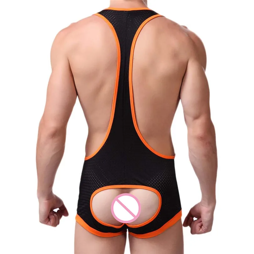 bodysuit sexy Men's teddies Mesh exposed hips Gini Lingerie Leotard Costumes Sexy Panties Beach Swimwear crotchless #3O11 |