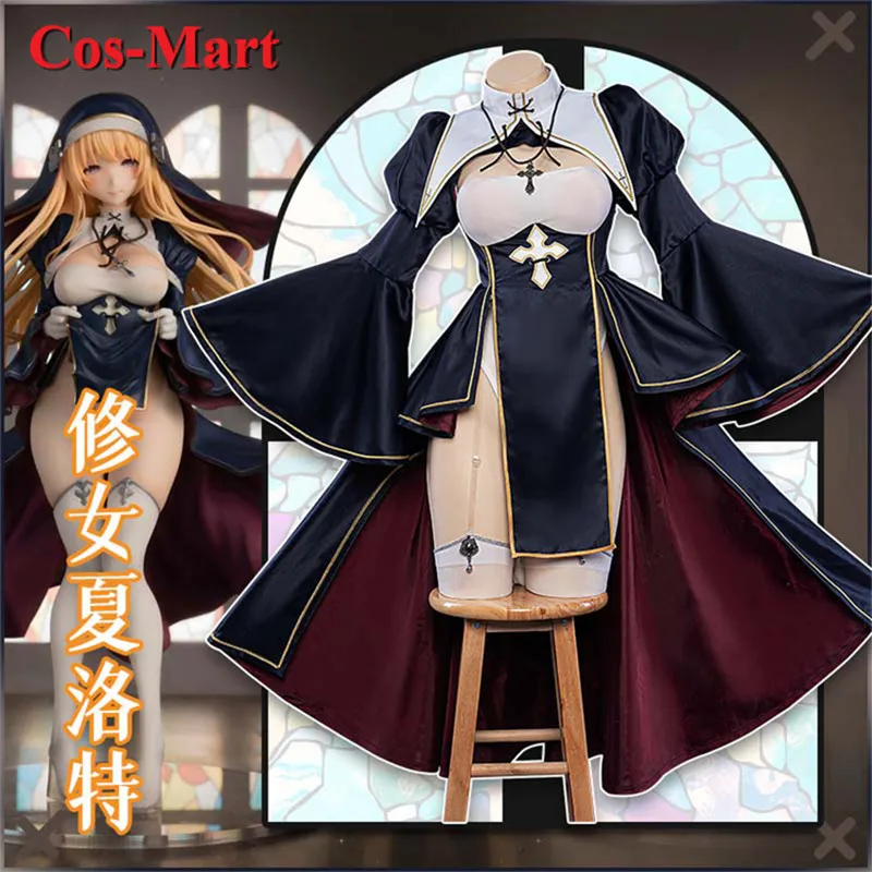 

Cos-Mart Anime Nun Charlotte Cosplay Costume Black Sweet Uniform Dress Female Activity Party Role Play Clothing New