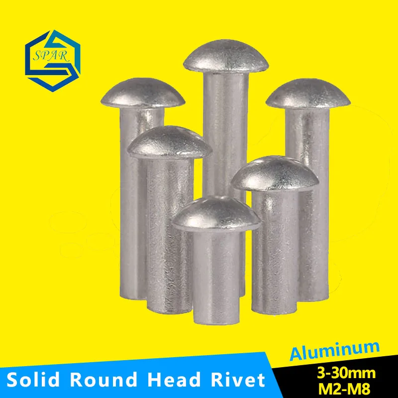 

GB867 [M2-M8] Aluminum Solid Round Head Rivet Alloy Self-plugging Rivet Semi-round Head Aluminum Rivet Solid Rivet