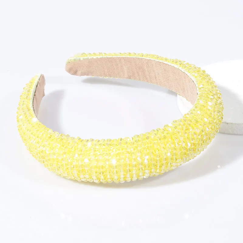 

Shiny Colorful Full Crystal Headband for Woman Summer Braided Handmade Diamond Bedazzled Hairbands Womens Hair Accessories