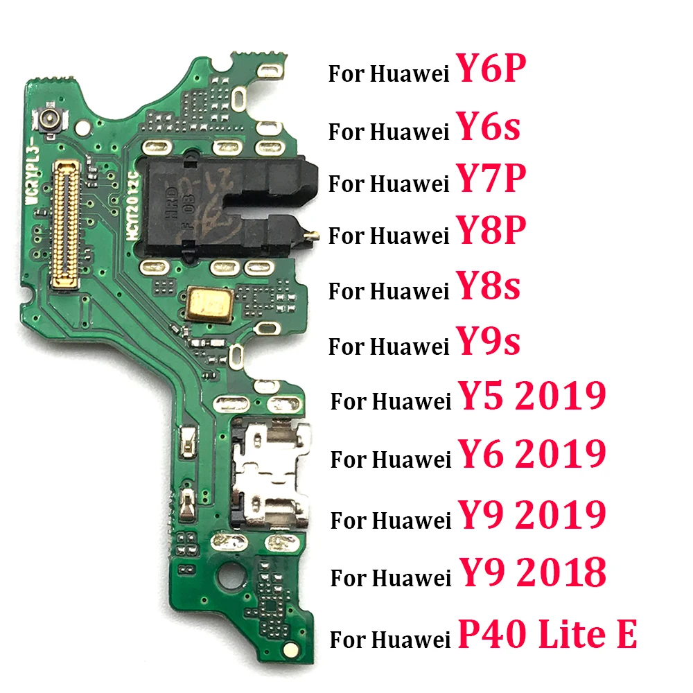 USB-разъем для зарядного устройства, гибкий кабель для Huawei Y9S, Y6P, Y8S, Y8P, Y7P, Y6S, P40 Lite E 5G, Y5, Y6, Y9 Prime 2018, 2019