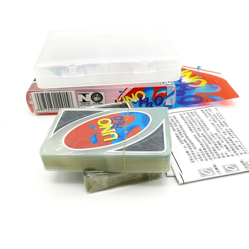 UNO H2O Edition Mattel Card Game семейная забавная креативная прозрачная игра в карты детские