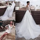 Короткое свадебное платье 2 в 1 со съемной юбкой, свадебные платья из двух предметов, кружевное элегантное платье с полурукавами 2020