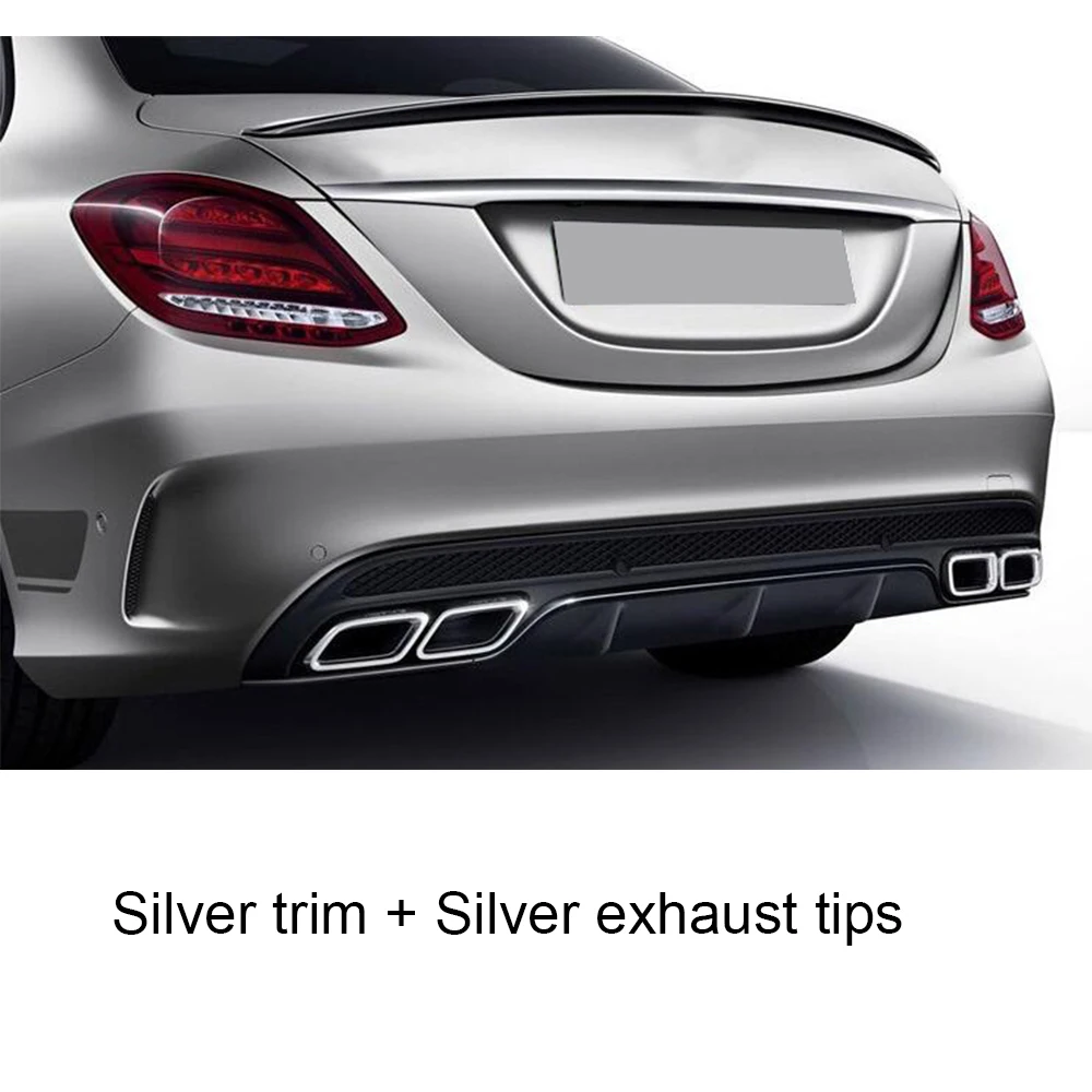 Автомобильный задний бампер диффузор спойлер для Benz W205 Sport 4 двери C180 C200 C300 C43 с AMG посылка- не для C63S