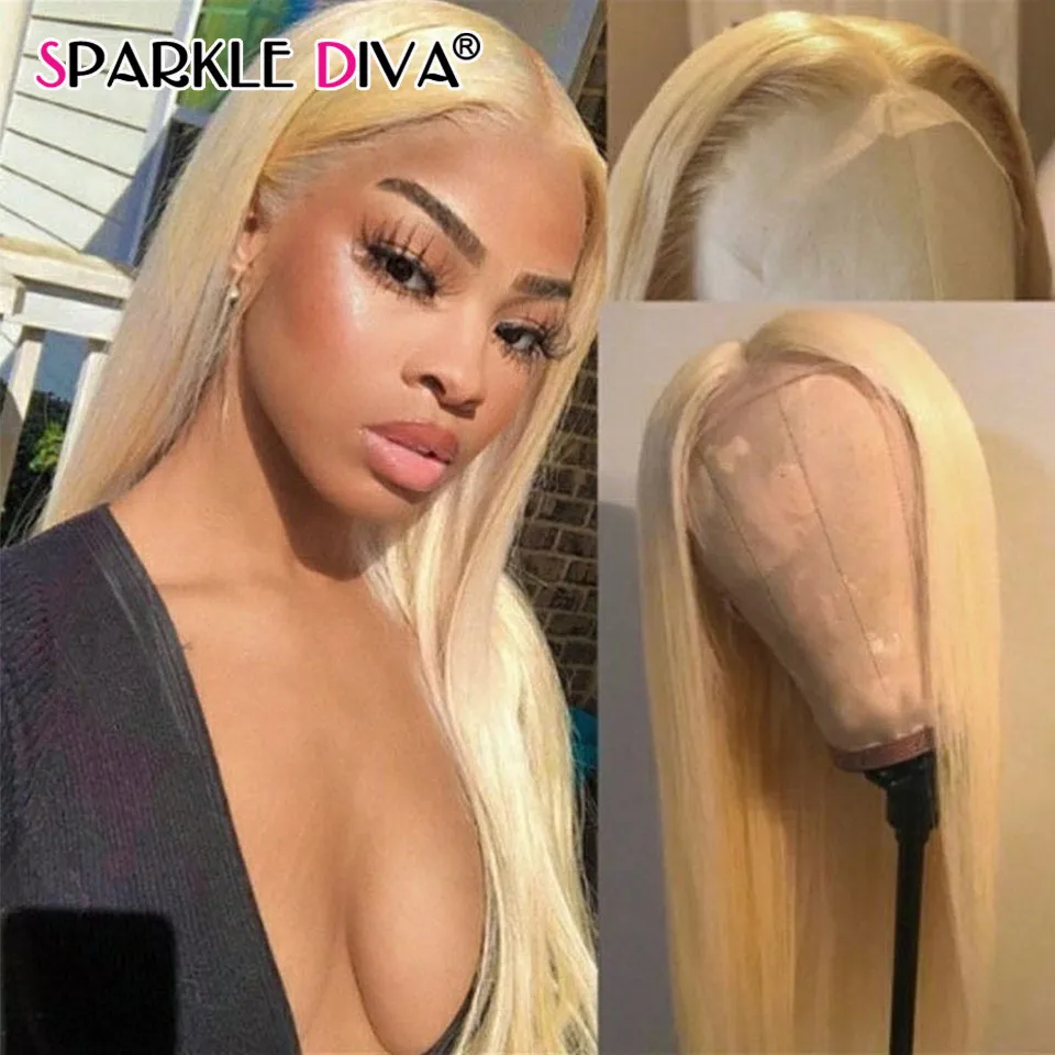 

Lace Front Wig 13x4 Straight Human Hair Wigs For Women 613 Blonde 180 Density Transparent Lace Front Human Hair Wig Pre Plucked