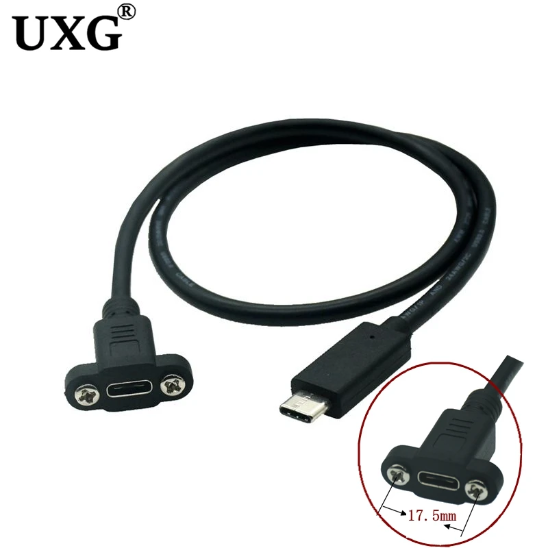 

Интерфейсы 18 мм USB-C для крепления на панели Type-C Стандартный Удлинительный кабель «штырь-гнездо» с винтом блокировка отверстия Соединительн...
