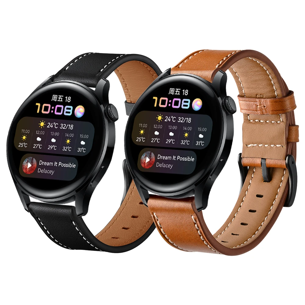 

22mm Genuine leather strap for Huawei Watch 3 Band for Huawei Watch3 GT2 46mm GT2E Bracelet Replacement Watchbands Correa