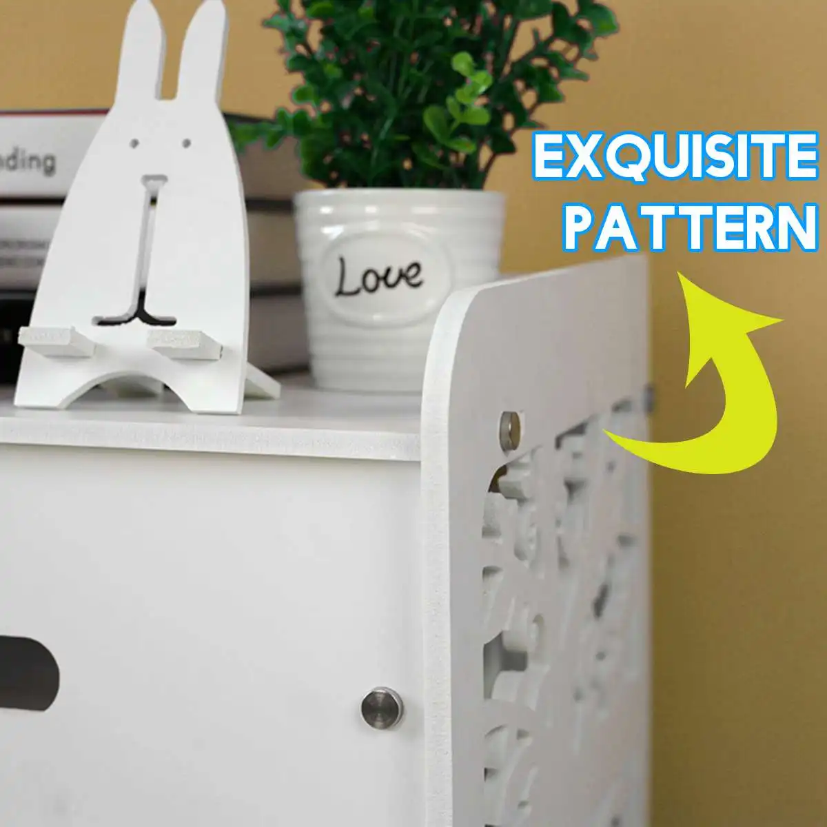 

Bedside Cabinet Simple Modern with Drawers Assembled Storage Basket Study Bedroom Bookshelf Home Decor Simple Night Table DIY