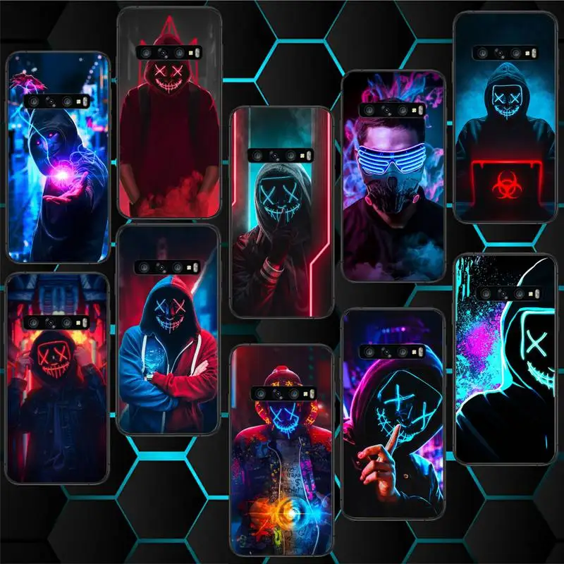 

Bright Black Cover Cool Man Antigas mask Phone Case For Samsung S8 S9 S10 E S20 S21 S30 5G Edge plus lite Cover Fundas Coque
