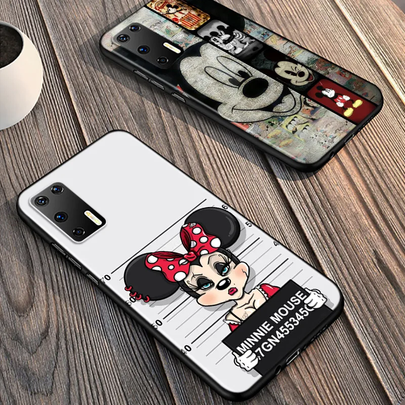 Mickey Mouse For Huawei P50 P40 P30 P20 P10 Pro Lite P Smart Z 2021 2019 4G 5G Silicone Soft Black Phone Case