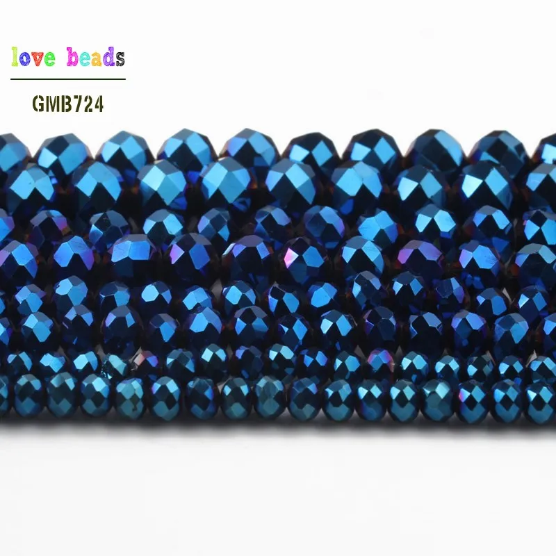 AB Blue Rondelle Austria Faceted Crystal Glass Beads for Jewelry Findings Spacer Lariat Earrings Bracelet Accessories | Украшения и