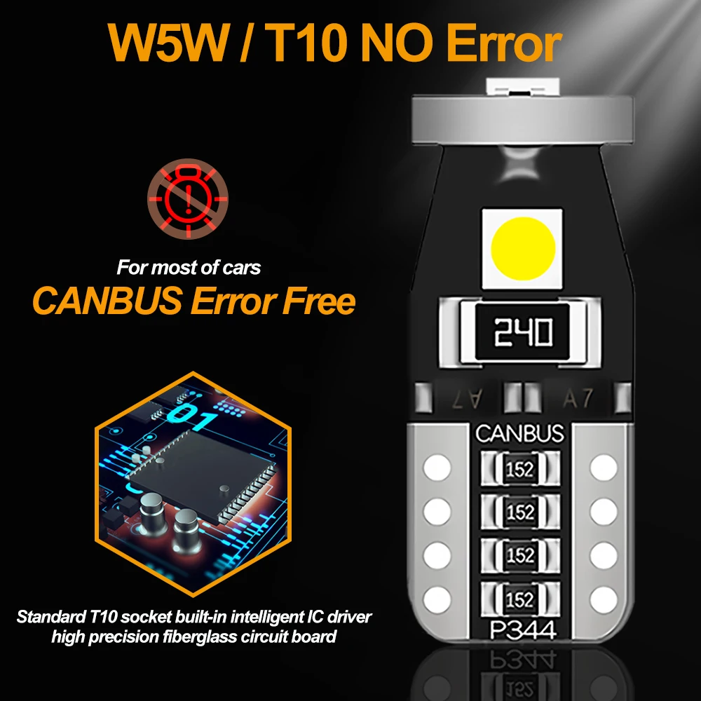 Лампа светодиодсветодиодный T10 10X W5W для Peugeot 308 307 206 407 3008 207 2008 508 208 406 аксессуары