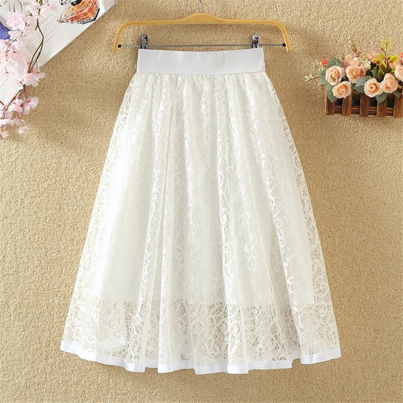 Новая Корейская версия юбка трапециевидной формы с высокой талией средней длины