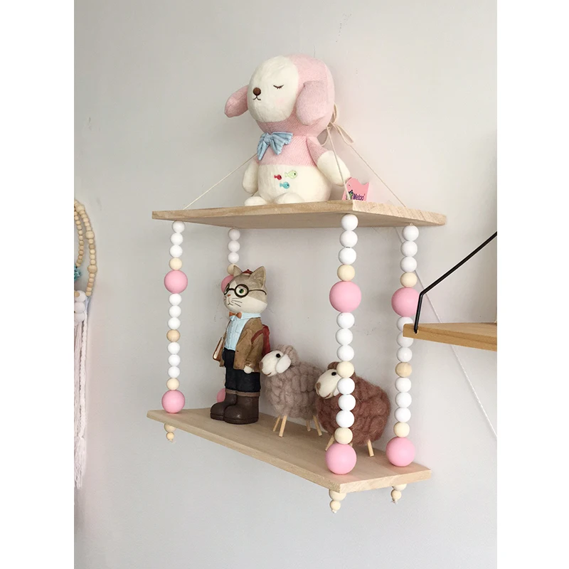 Украшение для детской комнаты деревянная полка деревянные крючки настенная