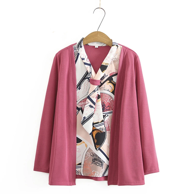 

Женская шикарная блузка с имитацией двух предметов для работы, модная Лоскутная приталенная рубашка с длинным рукавом, осень-весна, туника, ...