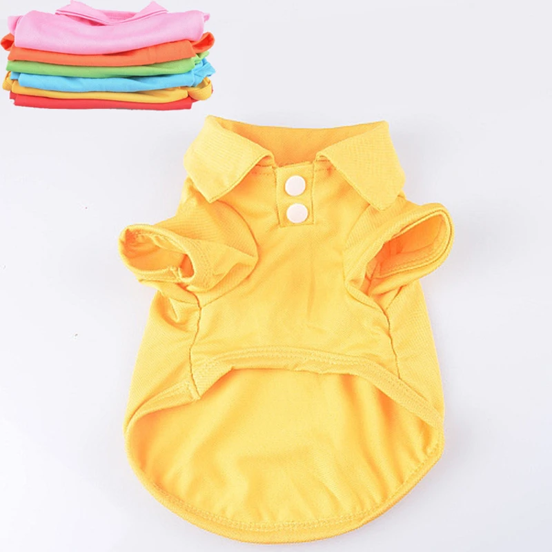 

Pet Clothes Dog Solid Color Shirt Apparel Lapel Costume Dog Clothes T-shirt Casual Puppy Suit Cotton Clothes Cozy Shirt Dog Vest