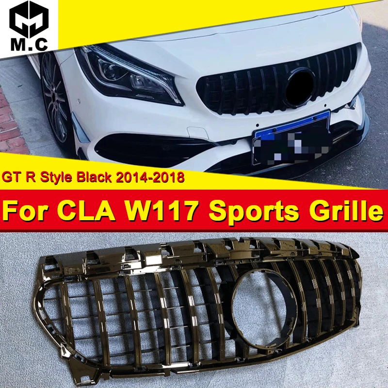 CLA Class W117 GT R СТИЛЬ передняя решетка ABS черный глянец CLA200 CLA250 CLA300 CLA45 без знака